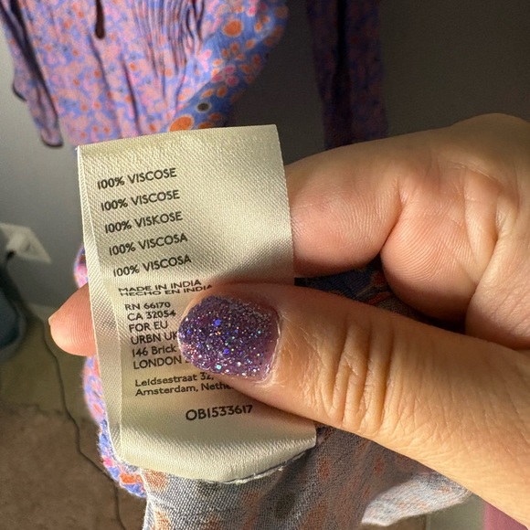 Free People Blossom Baby Mini Dress Floral Print Ruffle Collar - Picture 3 of 8